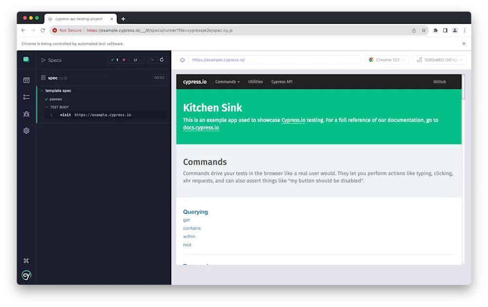 Successful test execution