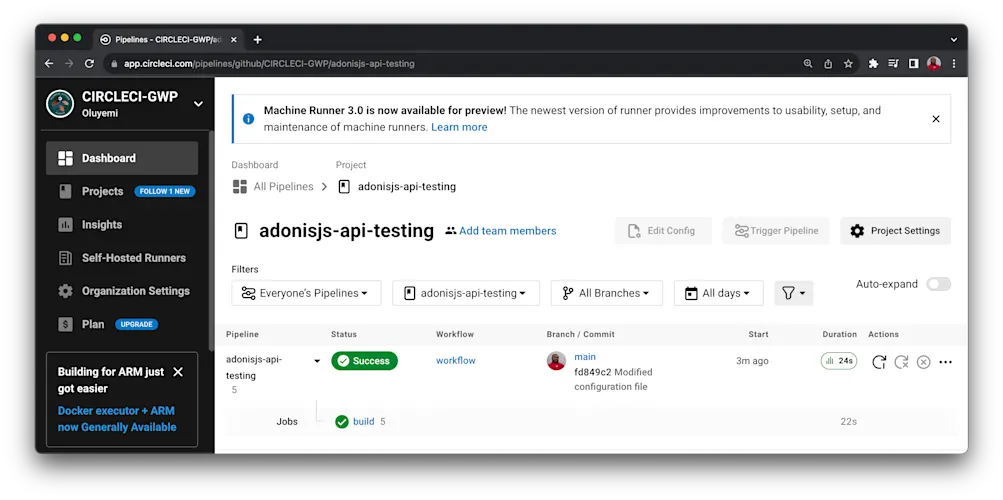 Build successful - CircleCI