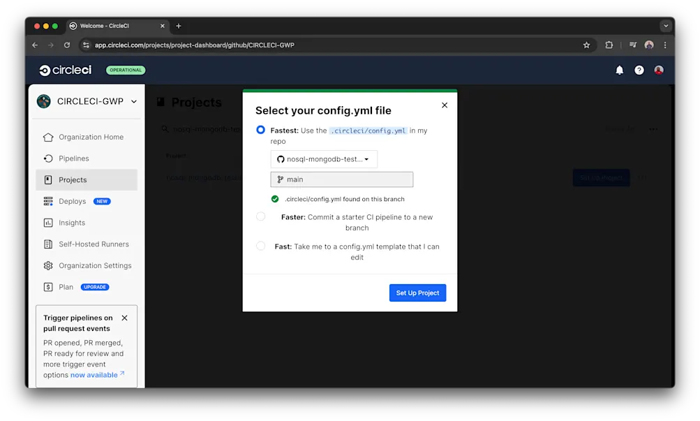 Set up project - CircleCI