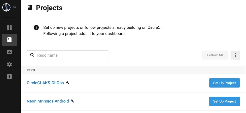 CircleCI project page