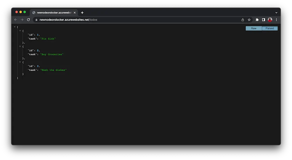 View App live on Azure