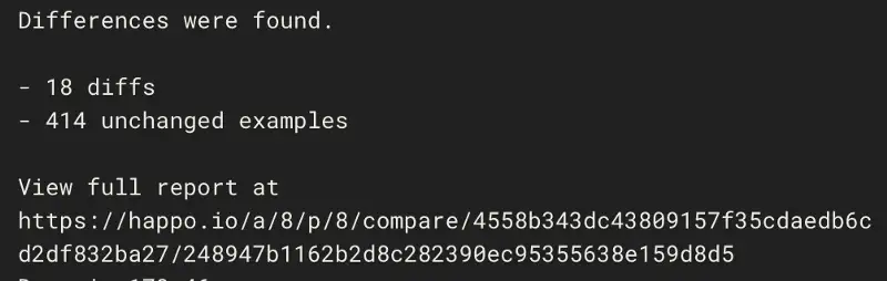 Example log from the CircleCI UI