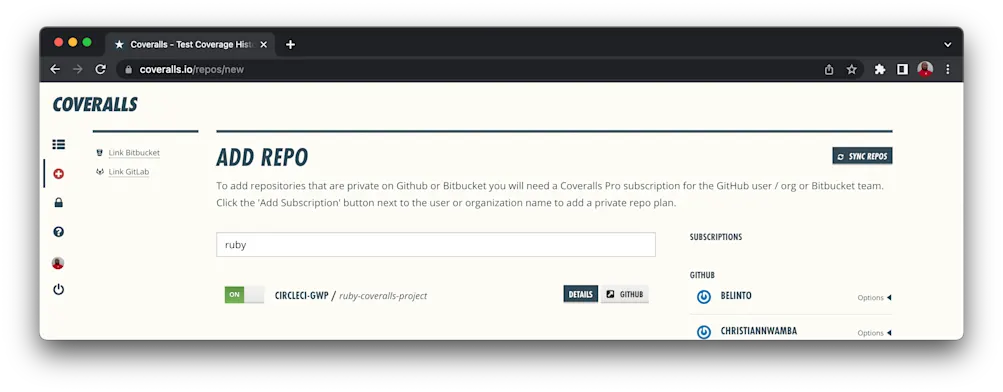 Coveralls switch to on