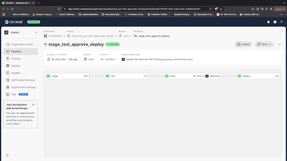 Workflow complete - CircleCI