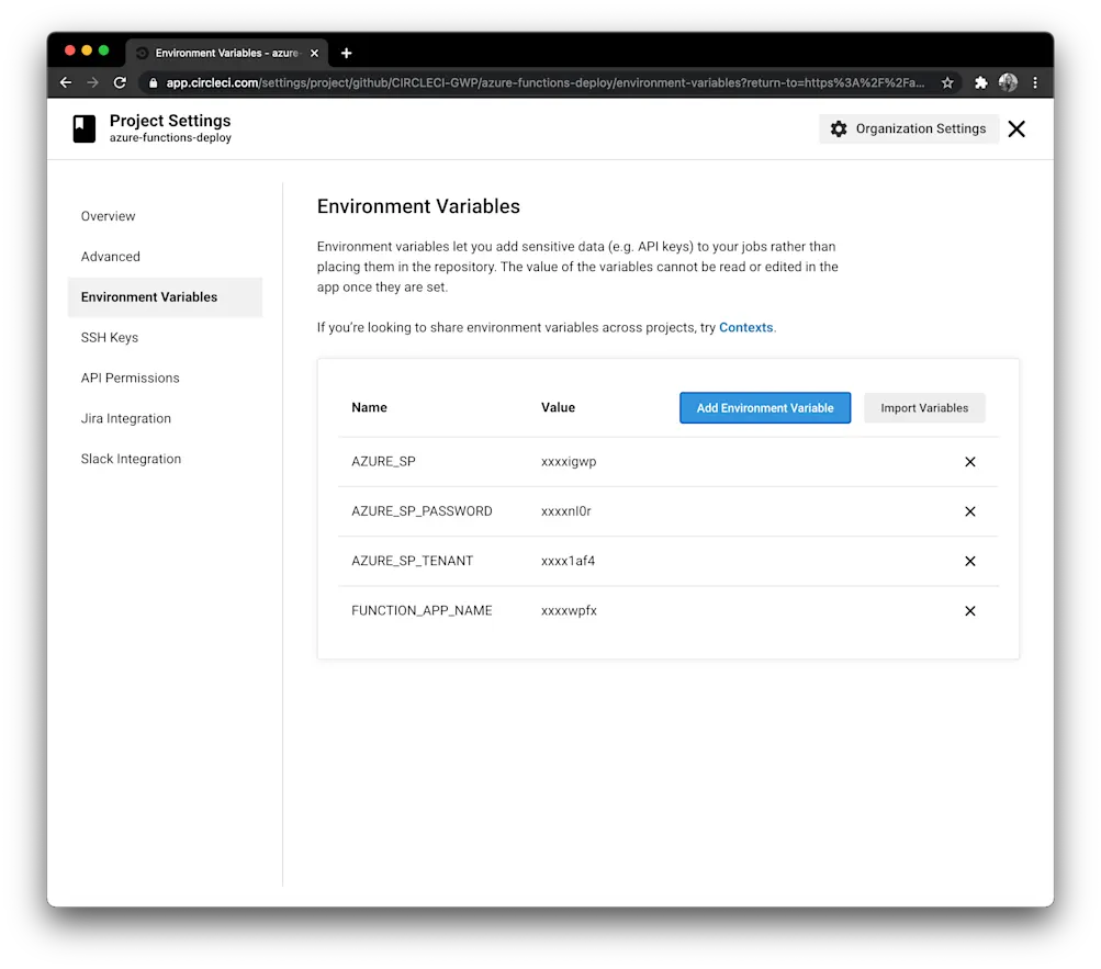 Environment Variables - CircleCI