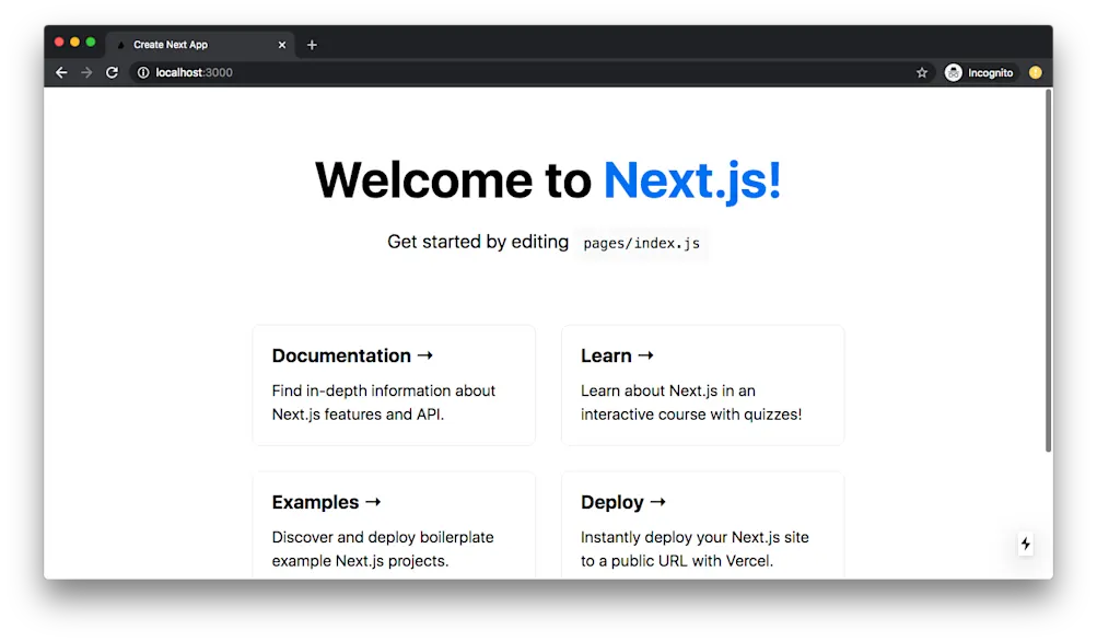 New App (Local) - Next.js