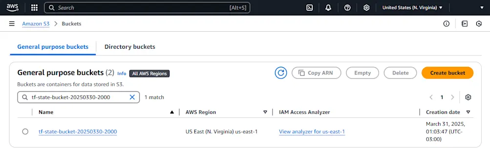 S3 bucket for state management