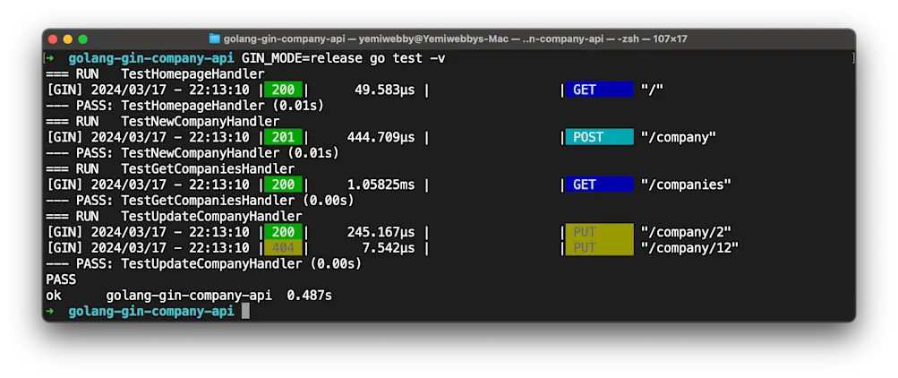 Testing output verbose