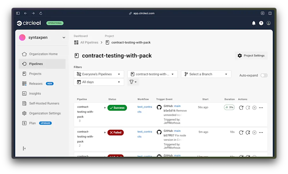 CircleCI project build