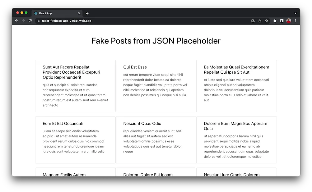 Application live on Firebase