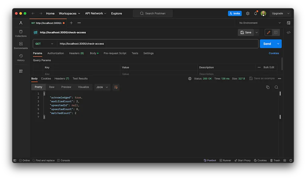 Check access endpoint