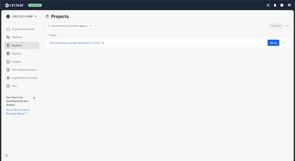 Setup project on CircleCI