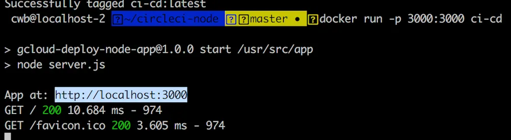 Dockerized application running