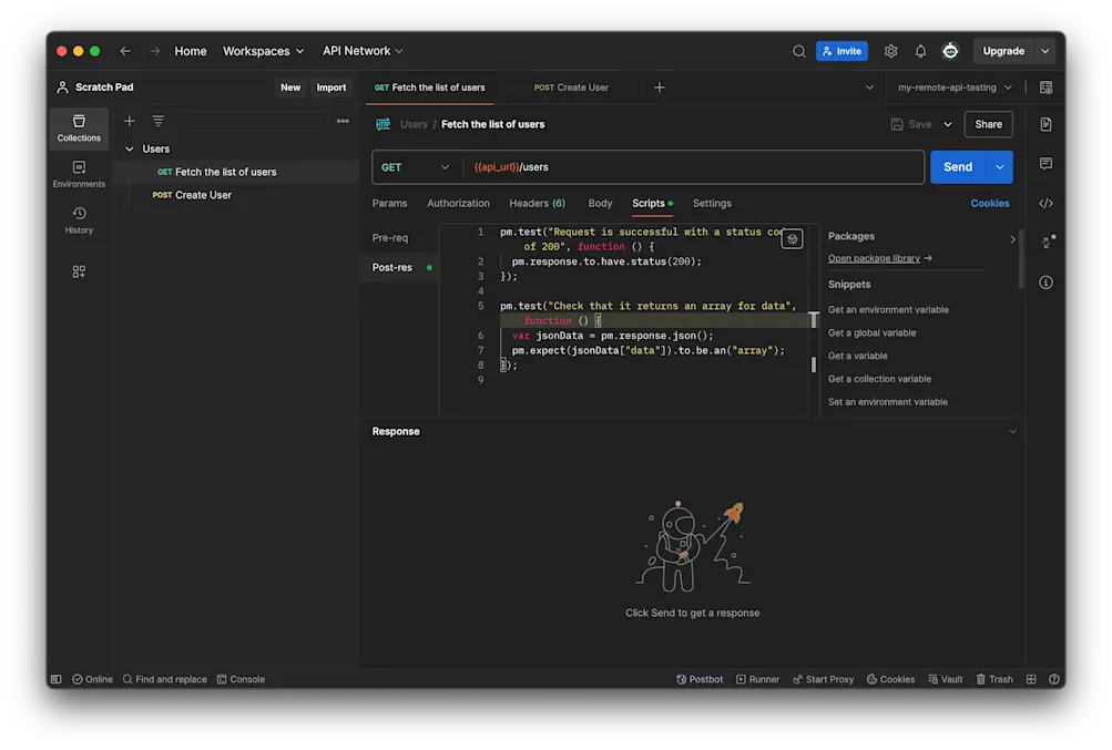 Add test 1 - Postman