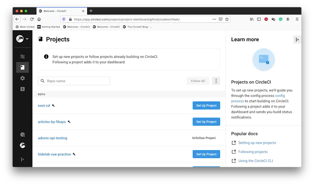 Add Project - CircleCI
