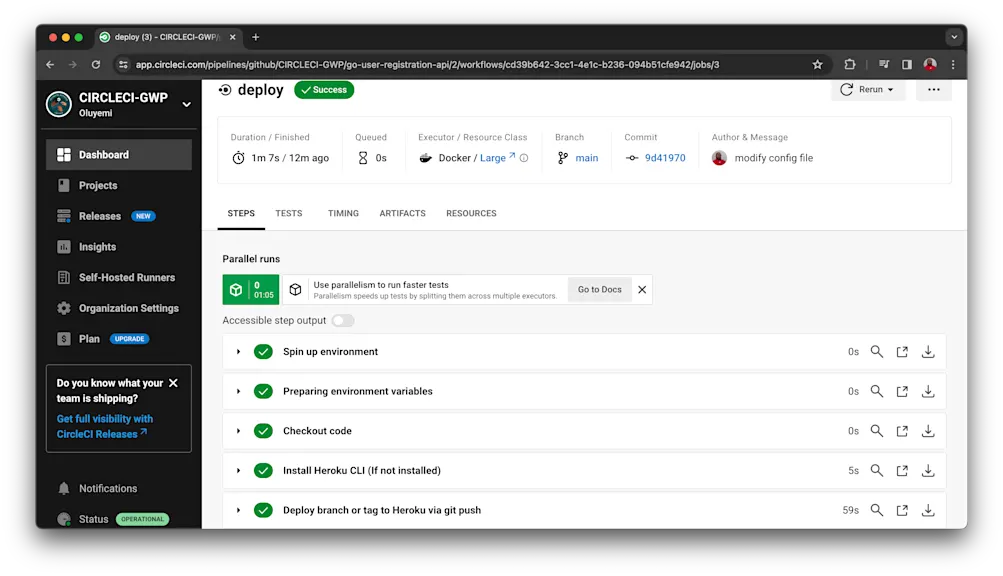 Build successful - CircleCI