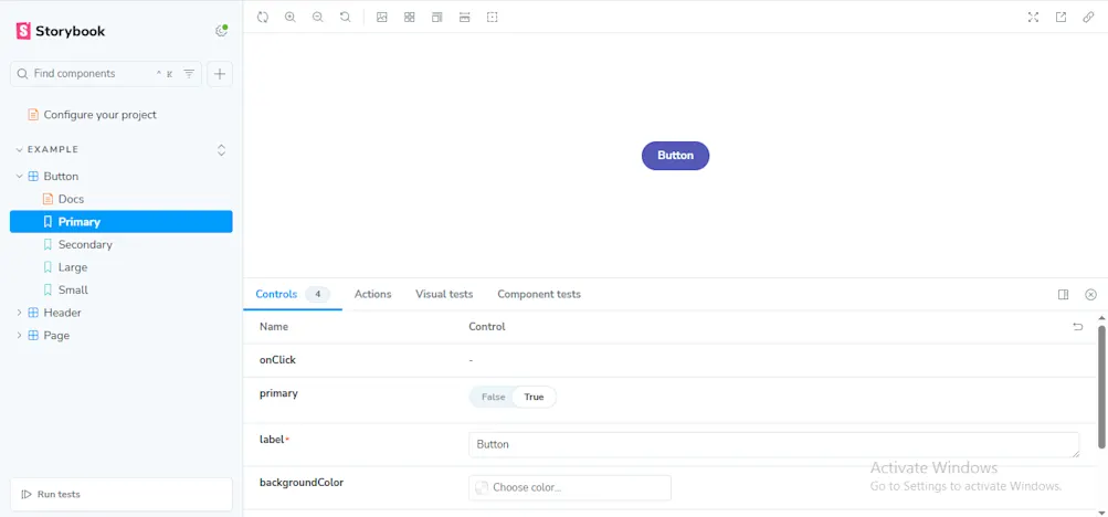Storybook default setup wizard