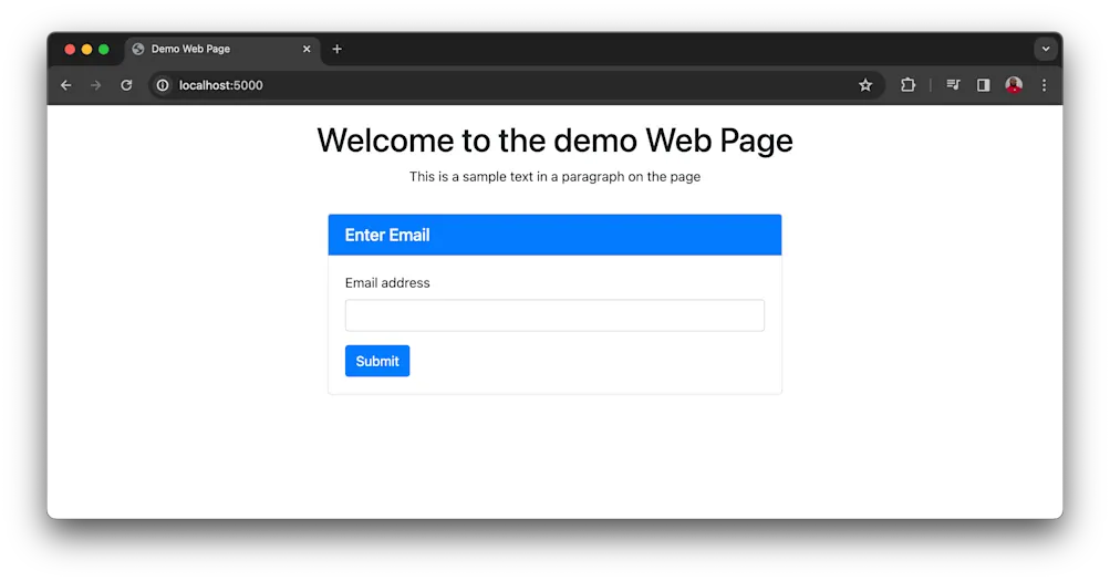 Homepage - demo app