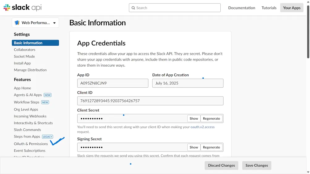 Basic information page