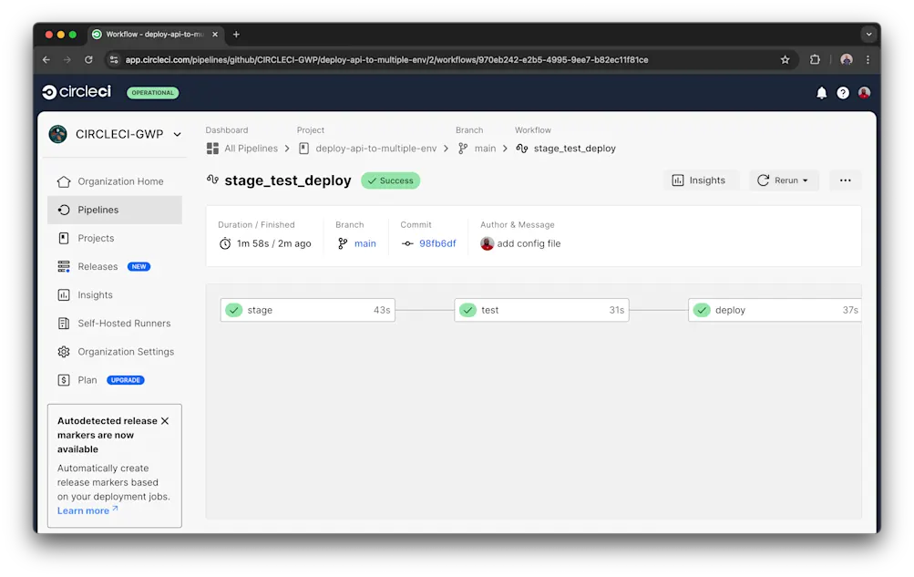 Workflow complete - CircleCI