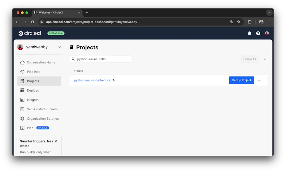 CircleCI project setup