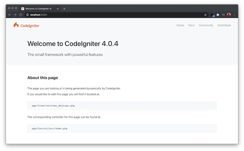 CodeIgniter Homepage