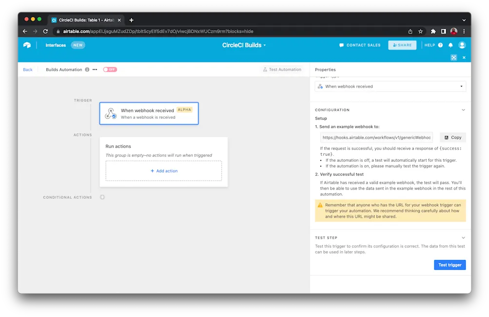 Add Trigger - Airtable