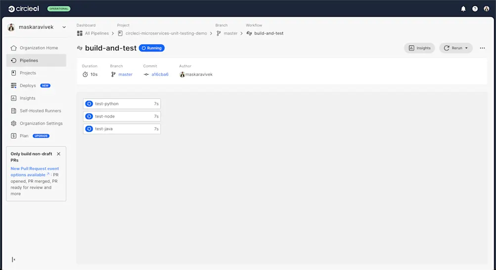 Running pipeline jobs