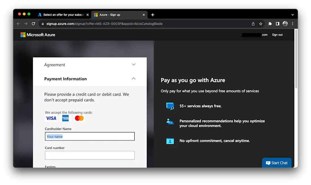 Create payment method