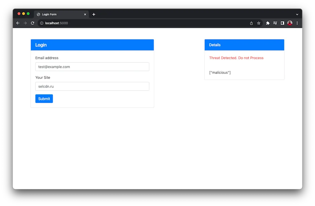 Malicious domain test