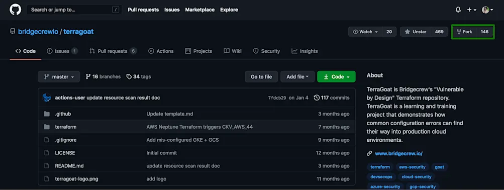 terragoat project on GitHub
