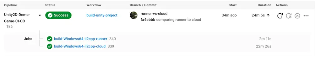 Unity build time cloud vs runner