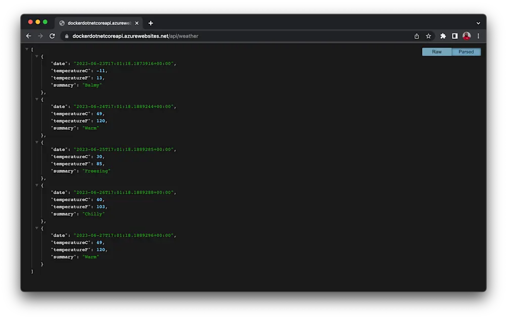 View App live on Azure