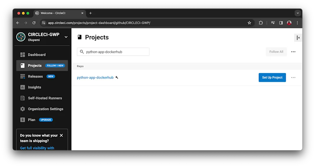 Setting up project on CircleCI