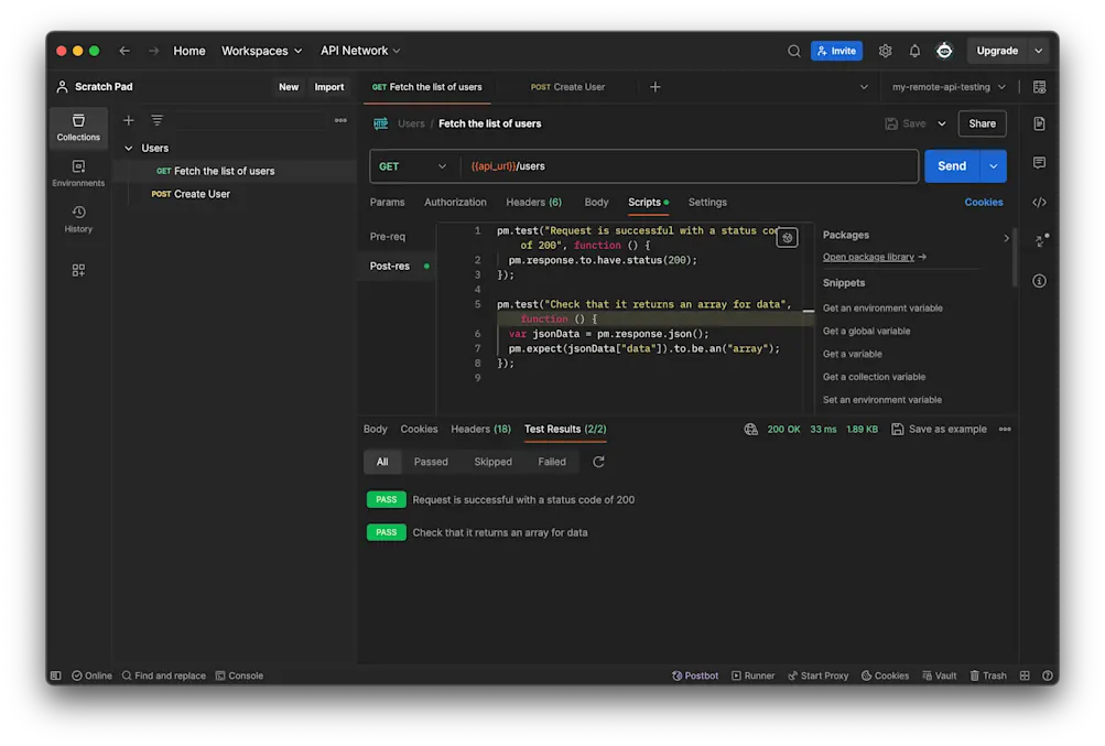 Run tests 1 - Postman