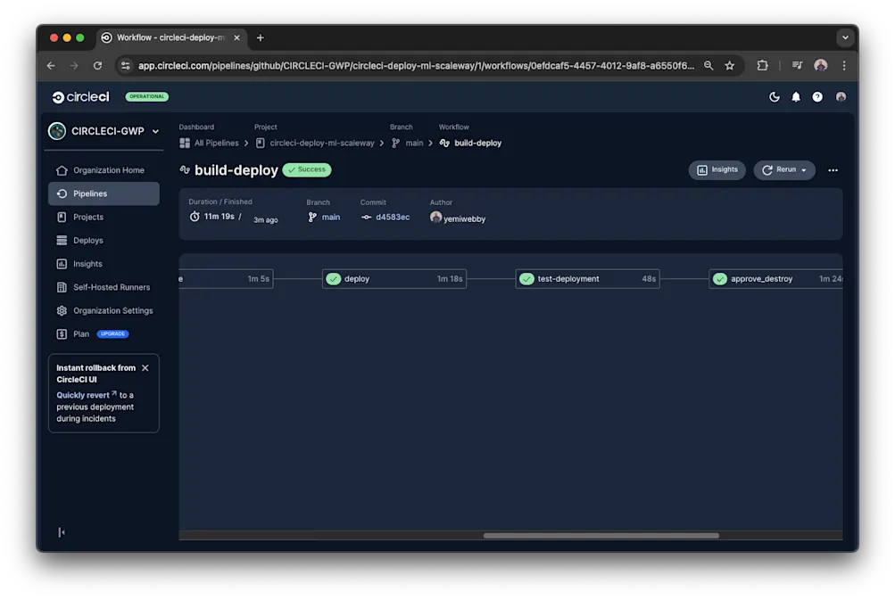 Destroy runner and clean up