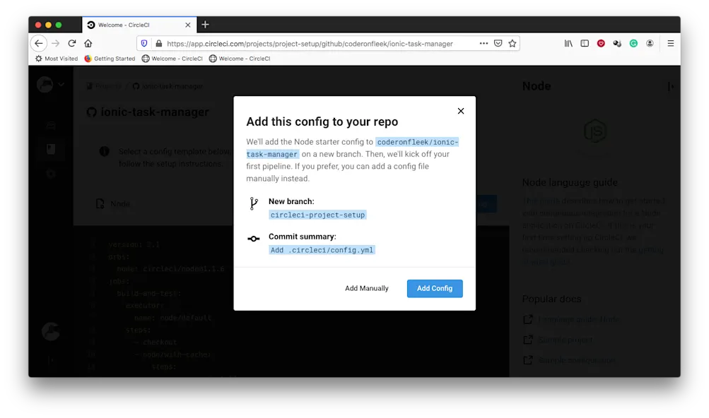 Start Building - Add manually