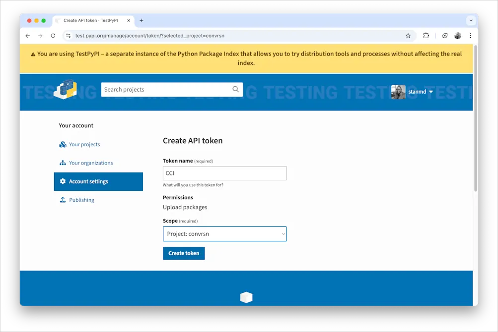 Project scoped token