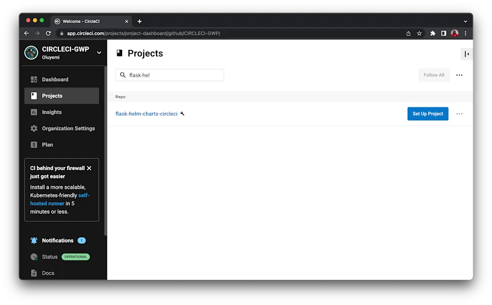 CircleCI set up project