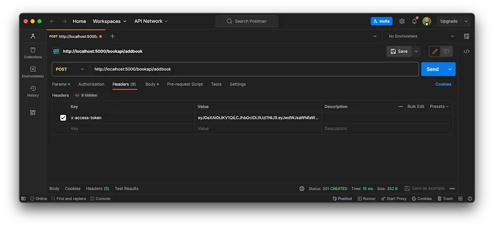 Add token to the header