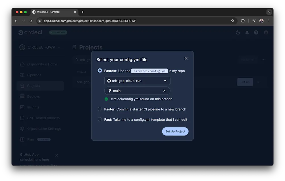 CircleCI set up project
