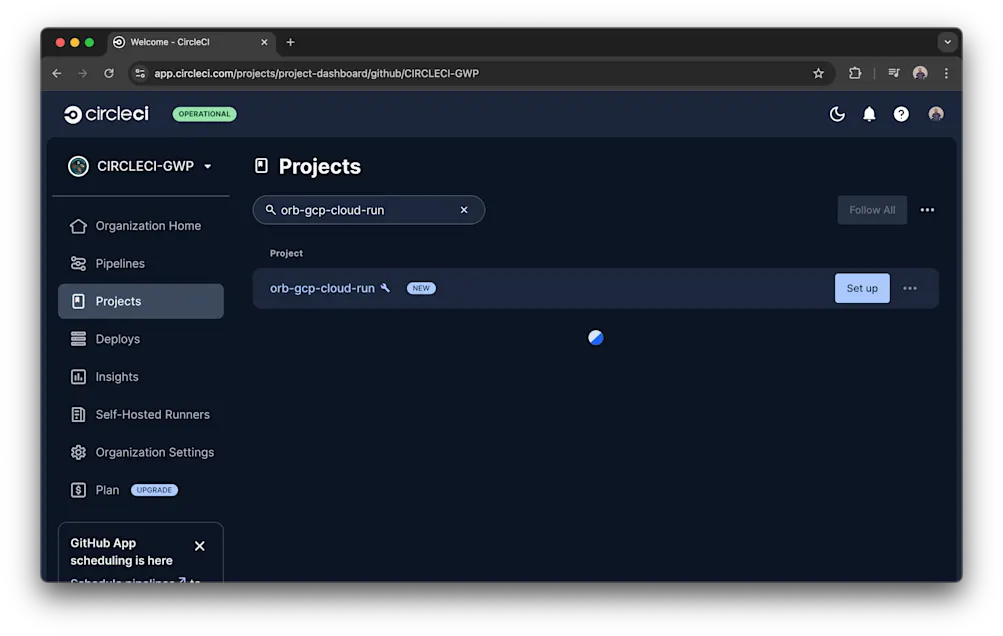 CircleCI project setup