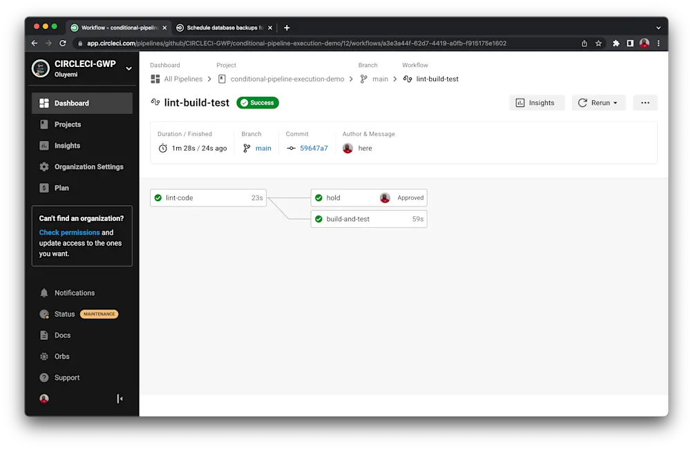 Successful execution
