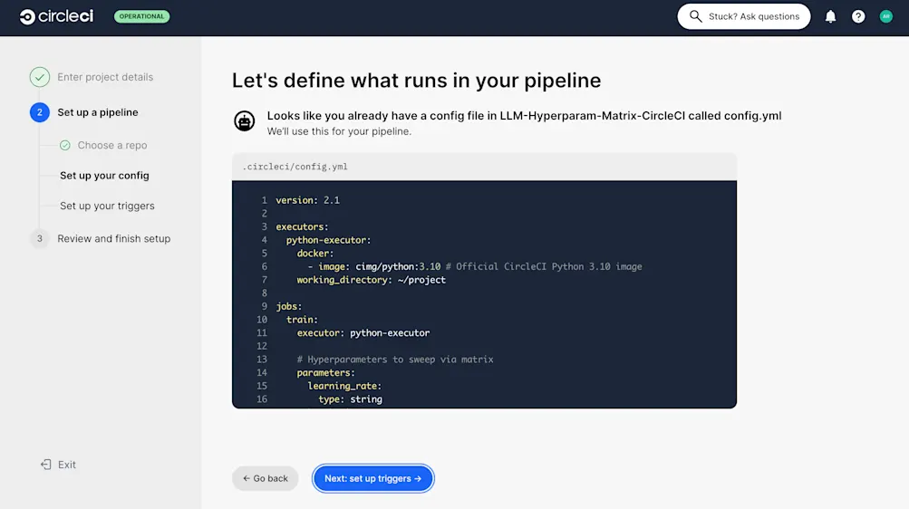 CircleCI YAML configuration