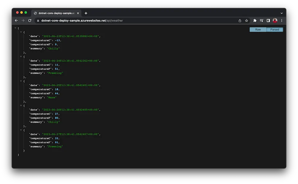 Your successfully deployed application