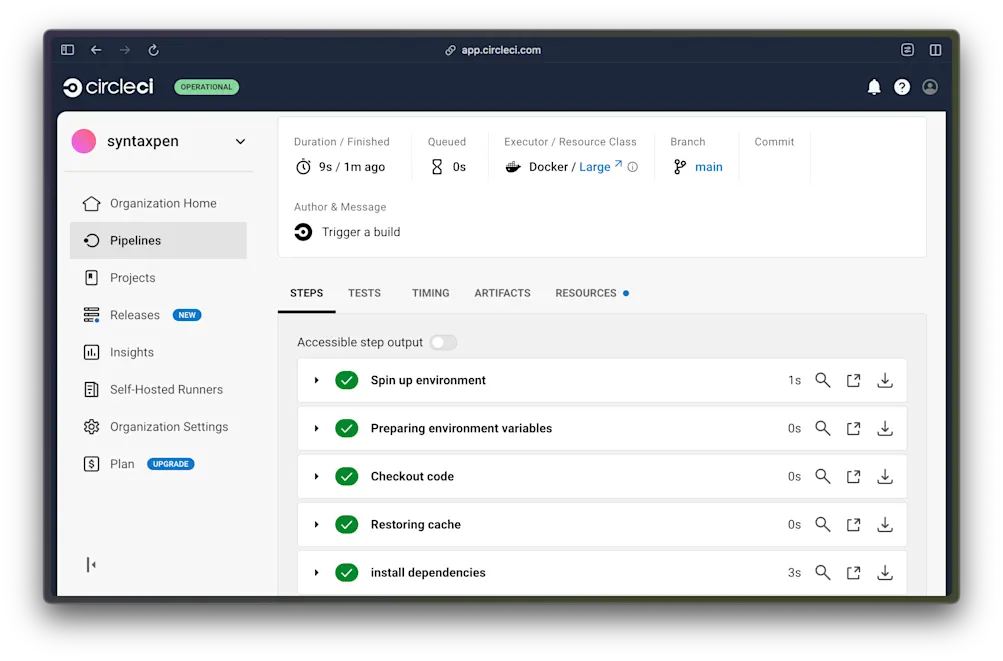 Opening build workflow