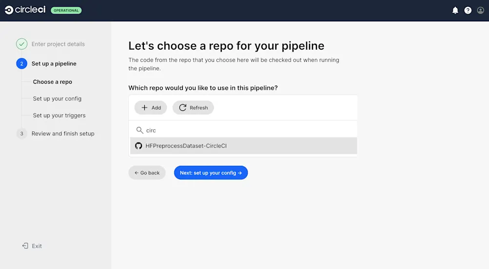 CircleCI Project Tab
