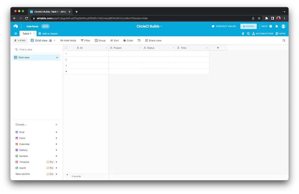 Configure Table - Airtable