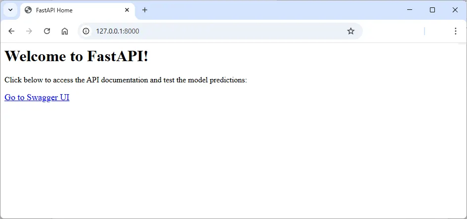 FastAPI welcome screen