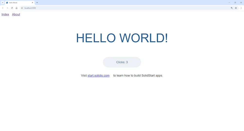 Solidstart Hello World